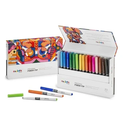 Immagine di Carioca Plus I Pennarelli Prisma in Scatola Rigida per uso artistico Design Ergonomico 30 pezzi