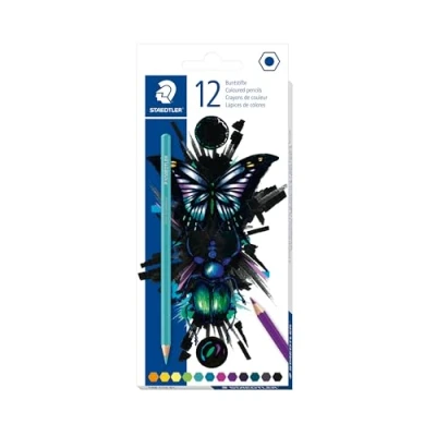 Immagine di Staedtler matite colorate Noris Edition Cool &amp; Cute con colori altamente pigmentati, classica forma esagonale e mina morbida, 12 alla moda in astuccio di cartone, 146 C12 E1