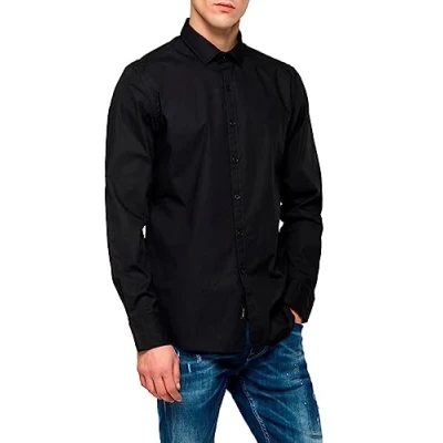 Immagine di Replay Maglia da uomo a maniche lunghe con elasticità, nera (Black 098), XL