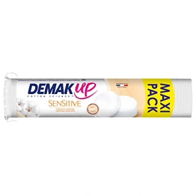 Immagine di Demak&#039;Up Sensitive Dischi in cotone per struccare, viso e occhi, 100% fibre di naturali, 93