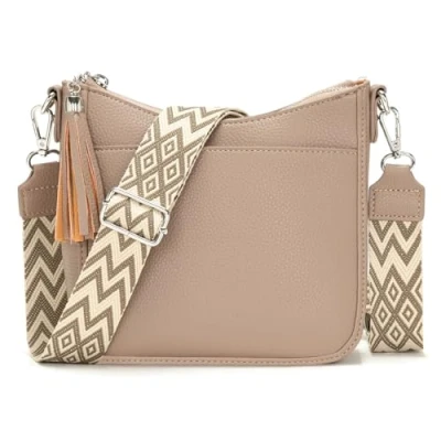 Immagine di YISUOHOOM Borsa Tracolla Donna Cachi a in Morbida Pelle PU Crossbody Bag per Lavoro Quotidiano Shopping Appuntamenti Viaggi