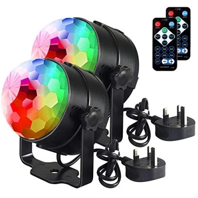 Immagine di Sfera da discoteca, U`King, luci a LED per feste, controllate dalla musica, 3 W, RGB, palcoscenico con telecomando, casa, bambini, compleanno