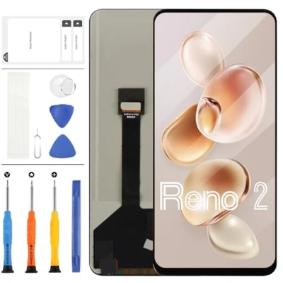 Immagine di Schermo LCD TFT per OPPO Reno2 PCKM70, PCKT00, PCKM00, CPH1907, display touch screen di ricambio Reno 2 da 6,5 pollici con strumenti (nero, non Z)