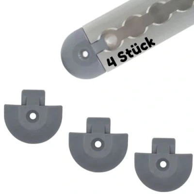 Immagine di LABT 4 tappi terminali per guida airline, semicircolare, grigio, in plastica (4)