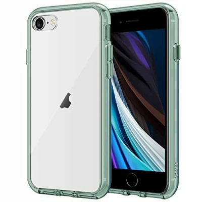 Immagine di JETech Cover per iPhone SE 3/2 (modello 2022/2020), 8/7, Anti Ingiallimento Custodia con Paraurti Assorbimento degli Urti e Graffio (Verde Notte)