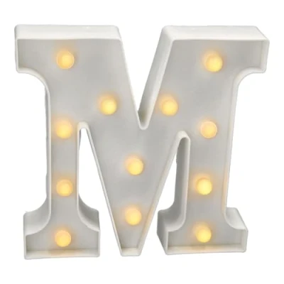 Immagine di JANDEI Lettere LED, Numeri Luminosi, Figura a Cuore, 22cm, con Luce Calda per Decorazione e Atmosfera, Luci Notturne Scrivania, Compleanni, Matrimoni, Vetrine. Funzionano batterie AA (M)