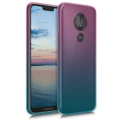 Immagine di kwmobile Custodia Compatibile con Motorola Moto G7 Power Back Cover Anti urto in Morbido Silicone fucsia/blu/trasparente 2 colori