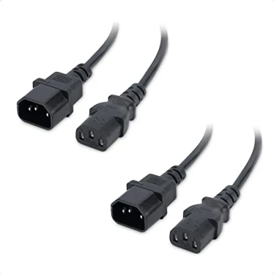 Immagine di Cable Matters Cavo di prolunga da computer a PDU (C13 C14), confezione 2 pezzi, m (cavo alimentazione IEC C14 C13)