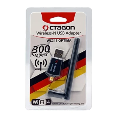 Immagine di Octagon WL318 Optima WLAN, 300 Mbit/s + 2 dBi, adattatore USB 2.0 con banda da 2,4 GHz, VU+, Gigablue, Protek e altri ricevitori satellitari Linux E2 OS computer