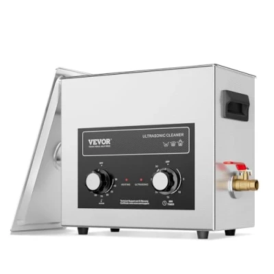 Immagine di VEVOR Pulitore ad Ultrasuoni 6L con Timer Riscaldante Cestello, Macchina Digitale a Cavitazione Sonica, Pulitrice 180 W per Strumenti di Orologi, Occhiali, Monete, Utensili Metallici