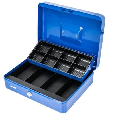 Immagine di HMF 15130 05 cassetta per monete, da mercato 30 x 24 9 cm, colore blu