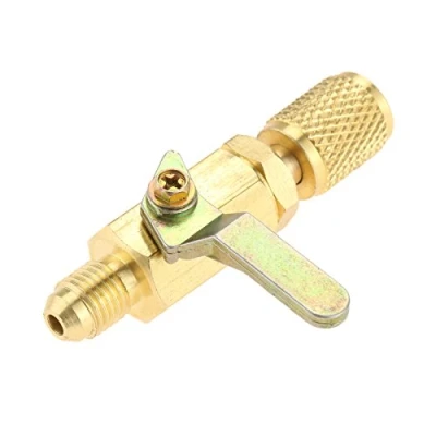 Immagine di Aupoko valvola a sfera 1/4&quot; SAE adattatore condizionatore d&#039;aria, di intercettazione diritta per HVAC A/C Automotive ricarica e recupero, adatto refrigerante R134A R22 R12 R410A (¼&quot; F.FL.