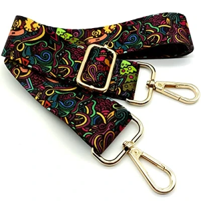 Immagine di Tracolla per Borse Donna Colorato Cinghia Della Borsa Larga, Regolabile con Gold Moschettone, Durevole Crossbody Borsa, Borsetta, Chitarra DIY Spalla Accessori Ragazze, 11