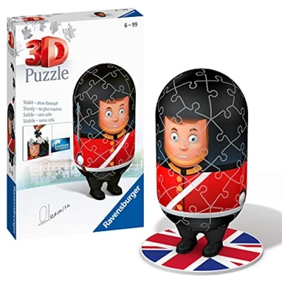 Immagine di Ravensburger Puzzle 3D a forma di guardia reale Londra, per bambini dai 6 anni in su, 54 pezzi, non richiede colla