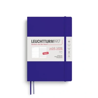 Immagine di LEUCHTTURM1917 372807 Agenda e taccuino settimanale Medium (A5) 2026, 18 mesi 07.2025 12.2026, Copertina morbida, Ink, Inglese