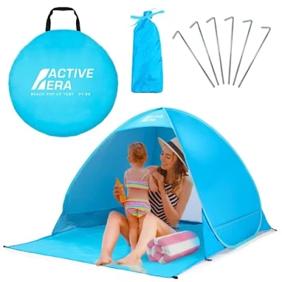 Immagine di Active Era Tenda da Spiaggia Automontante istantanea Protezione Solare UPF 50+ Dai Raggi UV Include Custodia per il Trasporto e Picchetti