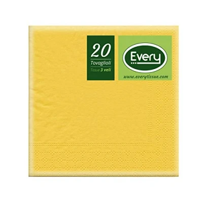 Immagine di Every E243 02 Tissue Tovagliolo, Carta, Giallo, 24x24x0.54 cm, 20 Unità