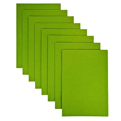 Immagine di Jtnohx Feltro Rigido, 2 mm Spesso per L&#039;artigianato, 8 Pezzi 20x30 cm Fogli di Feltro, Quadrati Tessuto Progetti Cucito (Verde)