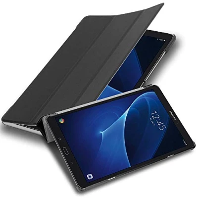 Immagine di Cadorabo Custodia Tablet per Samsung Galaxy Tab A 2016 (10.1&quot;) SM T585N / T580N in NERO SATIN Copertura Protettiva Molto Sottile di Similpelle Stile Libro CON Auto Wake Up e Funzione Stand
