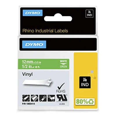 Immagine di DYMO 1805414 Cassetta nastro Vinile Colore Nastro: Verde carattere: Bianco 12 mm 5.5 m
