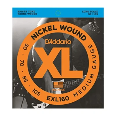 Immagine di D&#039;Addario Corde Basso Elettrico XL EXL160 4 Lunga Scala, Medio, 50 105 1 Pacchetto