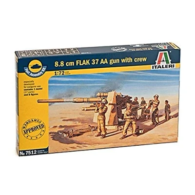 Immagine di Italeri 7512 8.8 Cm Flak 37 Aa Gun W/Serv. Model Kit Scala 1:72