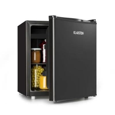 Immagine di Klarstein Mini Frigo, Frigo Portatile, Frigorifero Piccolo da Ufficio, Camera con Vaschetta per il Ghiaccio e Sbrinatore Manuale, Campeggio, Bar, 0 10C, 46L