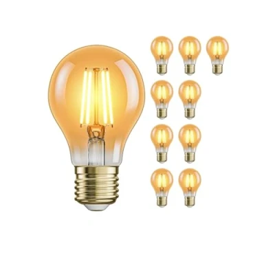 Immagine di ledscom.de 10 pezzi lampadina LED E27, A60, bianco extra caldo (2500 K), 4,2 W, 471lm, color oro