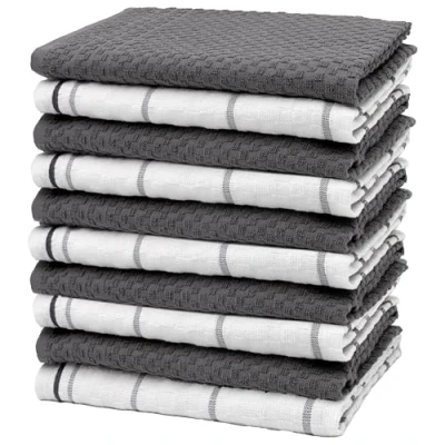 Immagine di ZOLLNER Set di 10 strofinacci in spugna 100% cotone, 45x60 cm, assortiti per colore.
