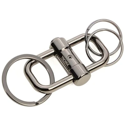 Immagine di Troika 2 Way Key Portachiavi con 3 anelli in metallo pressofuso, colore argento, KR22 09/GM, grigio canna di fucile, Schlüsselringe,