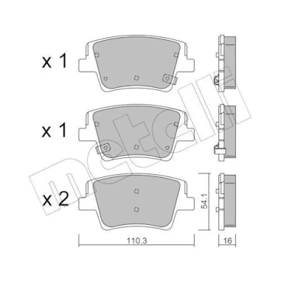 Immagine di METELLI 22 1284 0 Kit pastiglie freno con segnalatore acustico usura