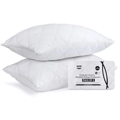 Immagine di Utopia Bedding Cuscini protettivi 50 x 75 cm, federe trapuntate con cerniera, in microfibra morbida e traspirante (bianco) (2)
