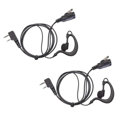 Immagine di COODIO 2 x Radio Cuffia Pin a Forma di G Microfono con Auricolare Headset la Sicurezza e Bodyguard per Kenwood Baofeng UV 5R, 82 Midland Wouxun Ricetrasmittente