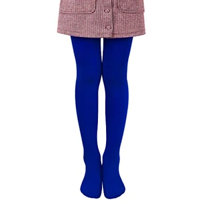 Immagine di L&amp;K II Collant per bambini estivi di danza classica con piede Calze morbide e comode elastici diversi colori 27251 (134 140, Blu Reale)