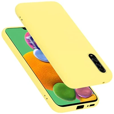 Immagine di Cadorabo Custodia Compatibile con Samsung Galaxy A90 5G in Liquid Giallo Coperchio Protettivo Silicone TPU Flessibile