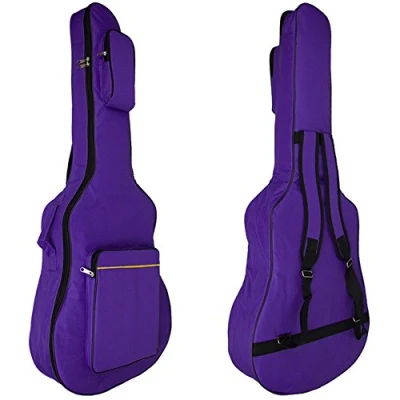 Immagine di MINGZE 41 pollici Borsa per chitarra, Sacchetto di Lo zaino della chitarra cinghia spalla registrabile impermeabile dello spessore più cotone, una varietà colori (Viola)