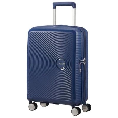 Immagine di American Tourister Soundbox Bagaglio a mano espandibile Spinner S, 55 cm, 41 L, Blu (Midnight Navy)