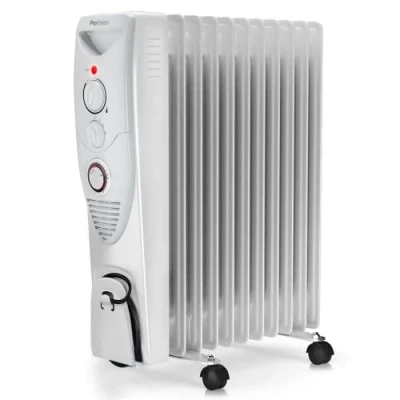Immagine di Pro Breeze Radiatore ad Olio 2500W, 11 Elementi Riscaldatore Elettrico Portatile Timer Incorporato, 3 Livelli di Calore, Termostato e Spegnimento Automatico Sicurezza Bianco