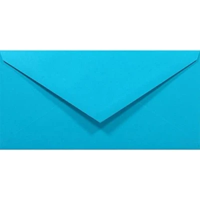 Immagine di Netuno 1000 buste lettere colorate lunghe blu azzurro carta colorata formato DL 110 x 220 mm Rainbow 80g americane con lembo a punta