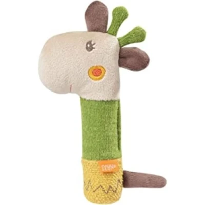 Immagine di Fehn 059120 Giocattolo a forma di giraffa per sonaglio, sensazione, gioco con morbido peluche peluche, un compagno fedele neonati e bambini partire da 0 mesi