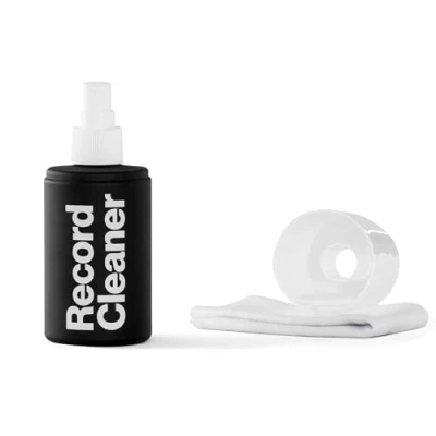 Immagine di Liquido Detergente Soluzione per la Pulizia dei Dischi in Vinile con Panno di Cotone AM Clean Sound Record Cleaner