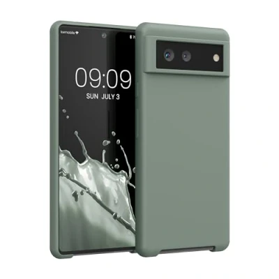 Immagine di kwmobile Cover per Google Pixel 6 Custodia Back Case Smartphone in Silicone TPU Protezione Gommata verde affumicato