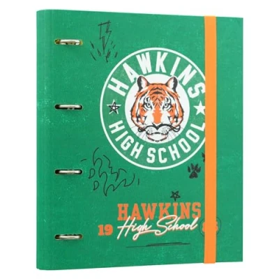 Immagine di Grupo Erik: Raccoglitore A4 Stranger Things, a 4 anelli con elastico e copertina rigida in cartone, 32 x 27,5 cm, Cartella Portadocumenti A4, Things Gadget