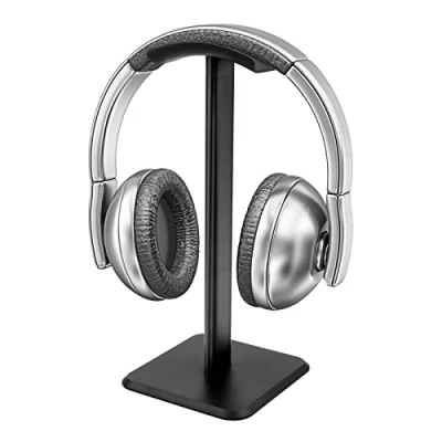 Immagine di Supporto Cuffie Porta Da Scrivania Gaming Stand Per Tutte Le Dimensioni Di Over Ear E Gioco Adatto Tavolo Nero
