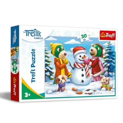 Immagine di Trefl The Family, Giochi Invernali dei Treflik 30 Tessere Puzzle Colorati con i Personaggi delle Fiabe, Intrattenimento Creativo, Divertimento per Bambini a partire dai 3 anni, Multicolore, 18300