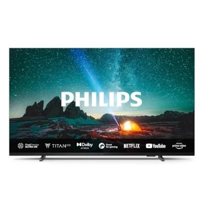 Immagine di Philips 75PUS7609 4K LED Smart TV Display 75’’ con piattaforma Titan OS Pixel Precise Ultra HD e Dolby Atmos Sound, funziona Alexa Google Voice Assistant Cornice grigio antracite