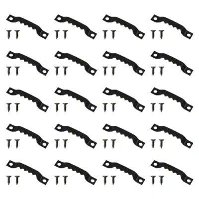 Immagine di Ganci per quadri, Cornice a Dente di Sega, Invisibili Sega con Due Fori, 20 Pezzi viti, Nero