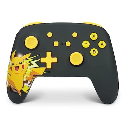Immagine di PowerA controller senza fili Nintendo Switch: Pikachu estasiato, Switch modello OLED, Lite, Gamepad, di gioco, Bluetooth