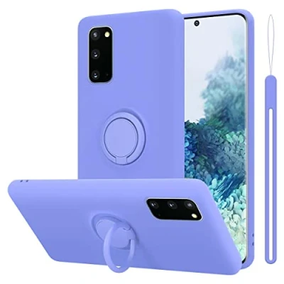 Immagine di Cadorabo Custodia compatibile con Samsung Galaxy S20 in LIQUID LILA CHIARO per Cellulare Silicone TPU Flessibile Anello Paraurti Cover Posteriore Ultra Sottile