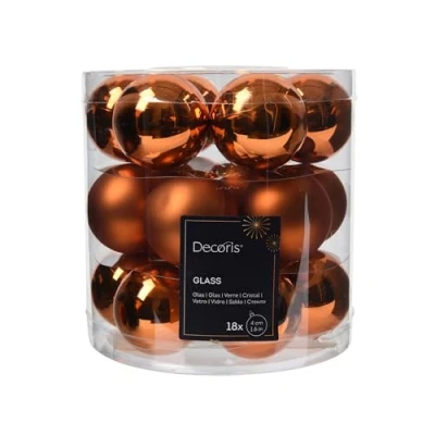Immagine di palline di Natale in vetro, 4 cm, 18 pezzi, opache e lucide, piccole per albero Natale, decorazioni colore arancione caldo
